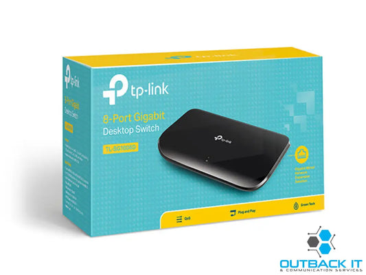 TP-Link TL-SG1008D 8-Port Gigabit Unmanaged Switch Desktop Wall-Mounting Plastic Case Fanless Supports MAC address