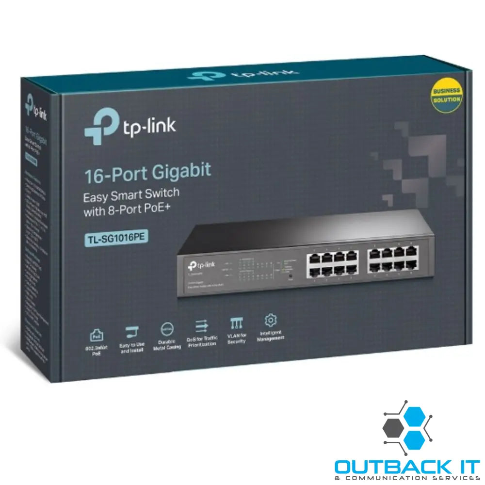 TP-Link TL-SG1016PE 16-Port Gigabit Easy Smart Switch 8-Port PoE + Rack Mountable/Desktop 32Gbps Switching Capacity,8K