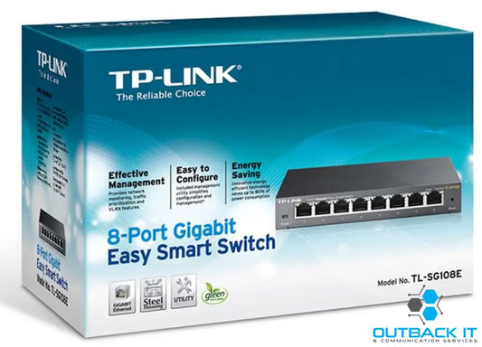 TP-Link TL-SG108E 8-Port Gigabit Easy Smart Switch Provides network monitoring traffic prioritization and VLAN