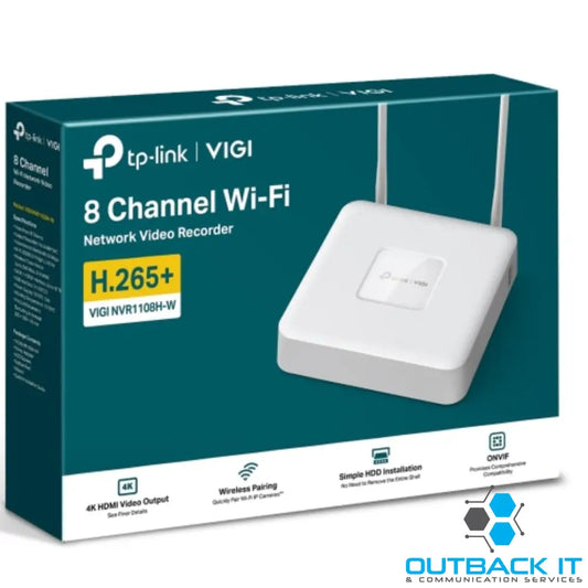 TP-Link VIGI NVR1108H-W 8 Channel Wi-Fi Network Video Recorder 4K HDMI Output、16MP Decoding