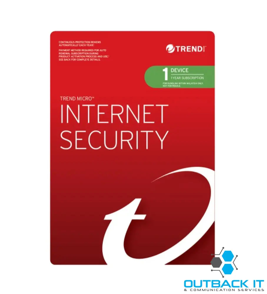 Trend Micro Internet Security (1 Device) 1 Year Add-On Auto Renew OEM Anti-Virus Software