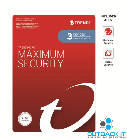 Trend Micro Maximum Security (3 Devices) 1 Year Retail Mini Box Auto Renew Anti-Virus Software