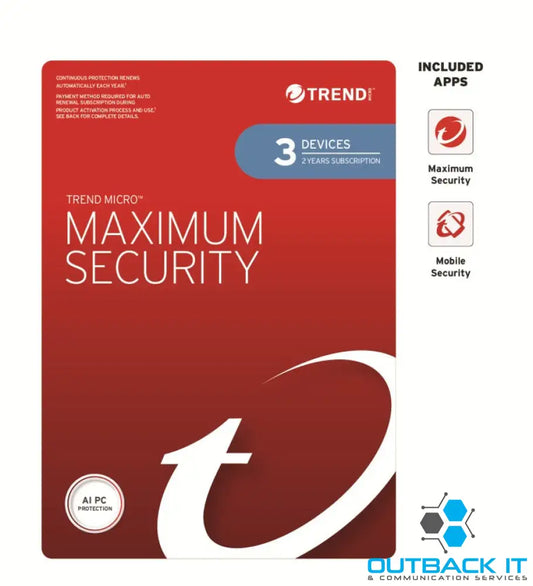 Trend Micro Maximum Security (3 Devices) 2 Year Retail Mini Box Auto Renew Anti-Virus Software