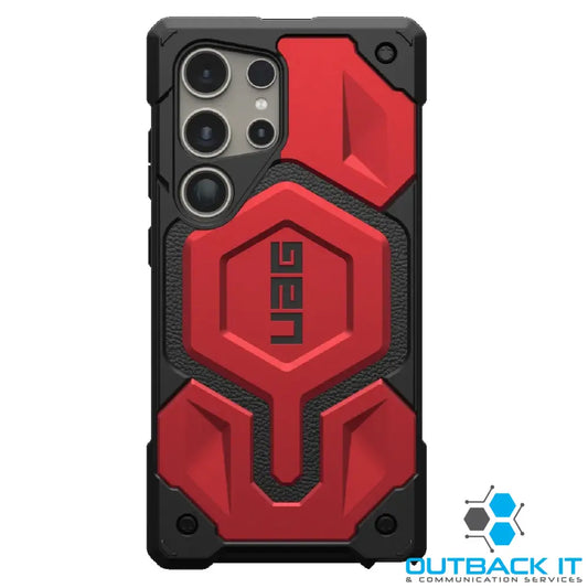 UAG Monarch Pro Magnetic Samsung Galaxy S24 Ultra 5G (6.8’) Rugged Case - Crimson (214416119494) 25ft. Drop Protection