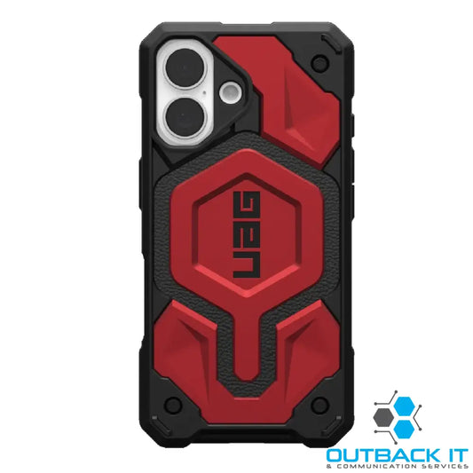 UAG Monarch Pro MagSafe Apple iPhone 16 (6.1’) Rugged Case - Crimson (114458119494) 25ft. Drop Protection(7.6M) Impact