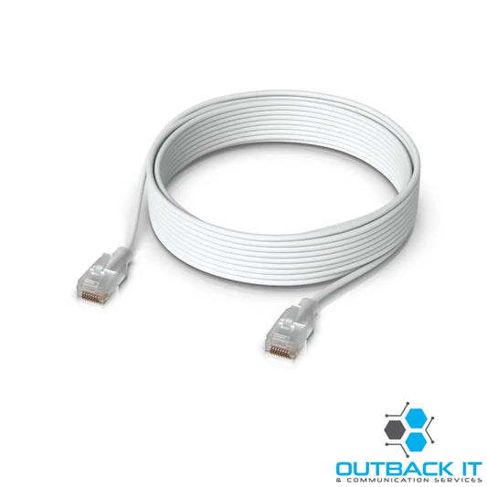 Ubiquiti UniFi Etherlighting Patch Cable Length 12m White Nano-Thin Patch Cable With 10 GbE Support Designed To