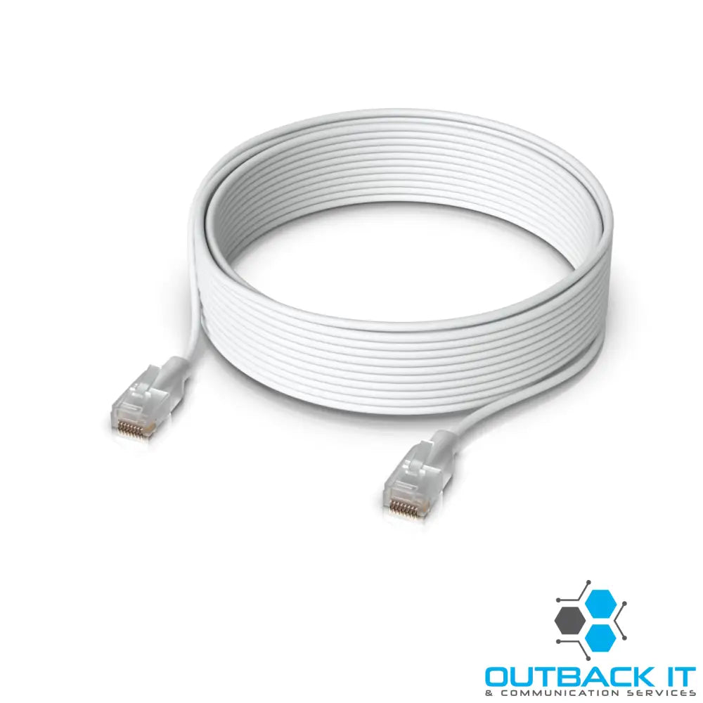 Ubiquiti UniFi Etherlighting Patch Cable Length 15m White Nano-Thin Patch Cable With 10 GbE Support Designed To