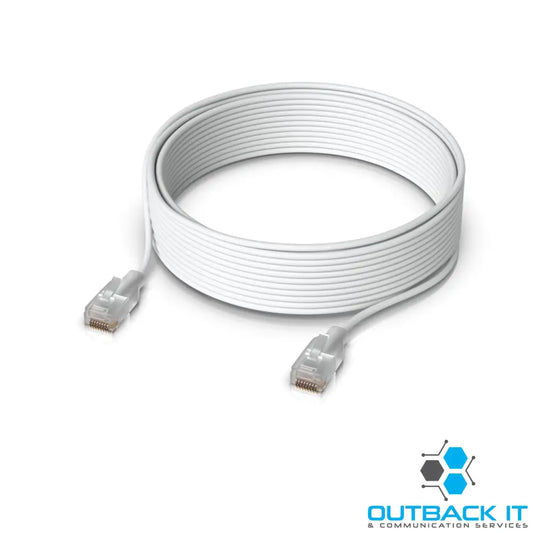 Ubiquiti UniFi Etherlighting Patch Cable Length 15m White Nano-Thin Patch Cable With 10 GbE Support Designed To