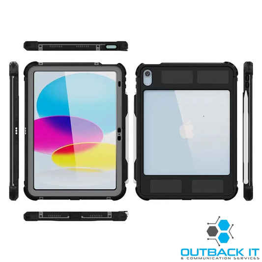USP Apple iPad (11.0’) 11th Gen (A16)/iPad 10th Gen (10.9’) WaterProof Case Black-Support Smart Control Keyboard 360°