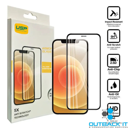 USP Apple iPhone 15 Pro Max (6.7’) Armor Glass Full Cover Screen Protector - 5X Anti Scratch Technology Perfectly Fit