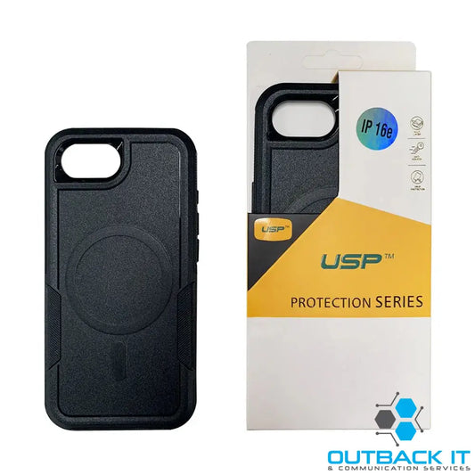 USP Apple iPhone 16e Armor Light Case with MagSafe Black - Two Tough Layers No Slip Grippy Edges 360° Protection Slim