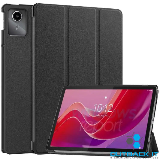 USP Lenovo Tab M11 Folio Case - Black - Tri-Fold Stand Magnetic Front Cover Slim Foil Case Lenovo Tab Cases