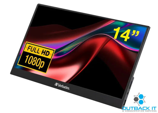 Verbatim 14’ IPS FHD 1920x1080 - HDR 60Hz HDMI USB-C Capacitive Touch Panel Portable Monitor USB Monitor
