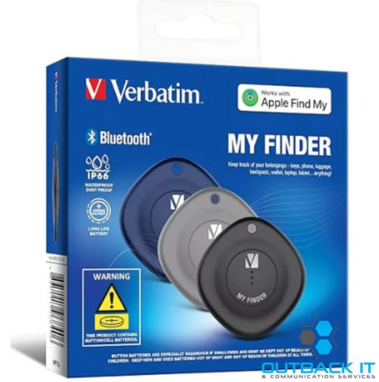 Verbatim 66929 Bluetooth Tracker My Finder Triple Pack - Black Navy Grey IP66 IOS Iphone Ipad Macbook Long Life Pets