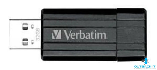 Verbatim Store’n’Go Pinstripe USB Drive 32GB USB Storage Drive Memory Stick (Black) 2 Years Limited Warranty USB2.0