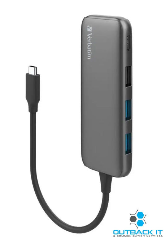 Verbatim USB-C Hub with 2 x USB-A 3.2 Gen 1 supports up to 5Gbps data transfer 1 x USB-C supports up to 5Gbps data