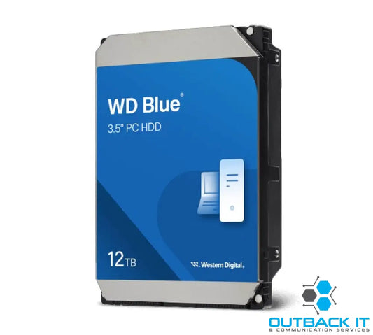 Western Digital WD Blue PC Desktop Hard Drive - 12TB 3.5’ SATA up to 260MB/s 7200 RPM CMR 512MB 2Y Warranty 3.5’ SATA