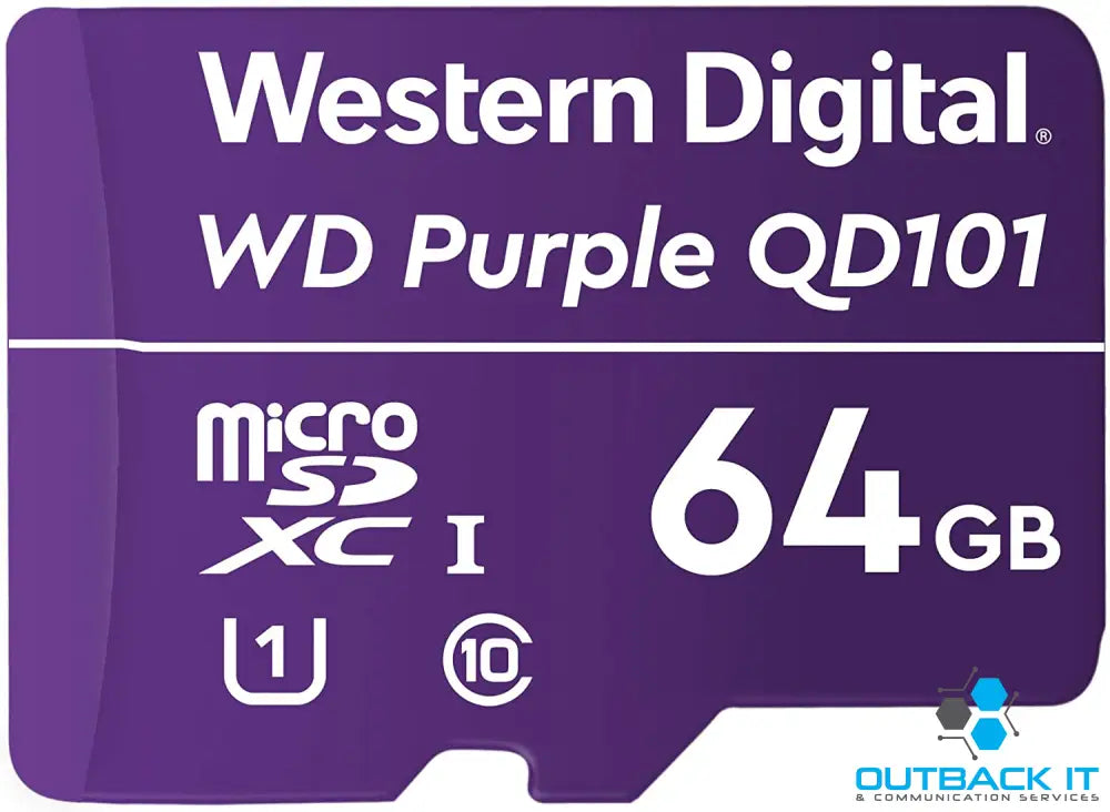 Western Digital WD Purple 64GB MicroSDXC Card 24/7 -25°C to 85°C Weather & Humidity Resistant for Surveillance IP